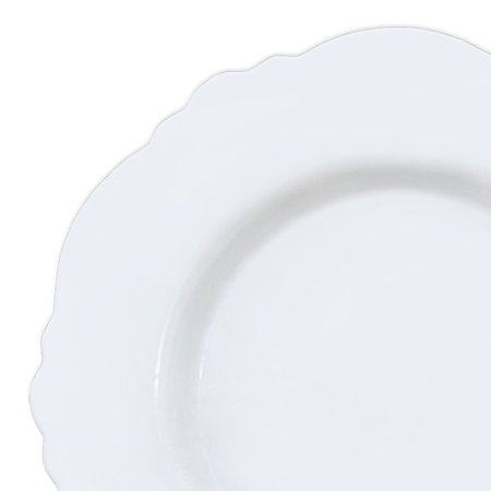 SMARTY HAD A PARTY 7.5" Solid White Round Blossom Disposable Plastic Appetizer/Salad Plates (120 Plates), 120PK 4847WH-CASE
